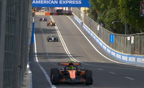 Azerbaijan GP, FP1: red flag interrupts session. McLaren one-two, Leclerc third.  - Azerbaijan GP, FP1: red flag interrupts session. McLaren one-two, Leclerc third. 